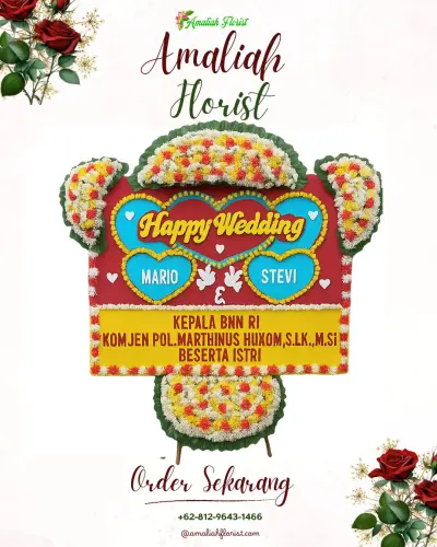 Karangan Papan Bunga Pernikahan di Madureso